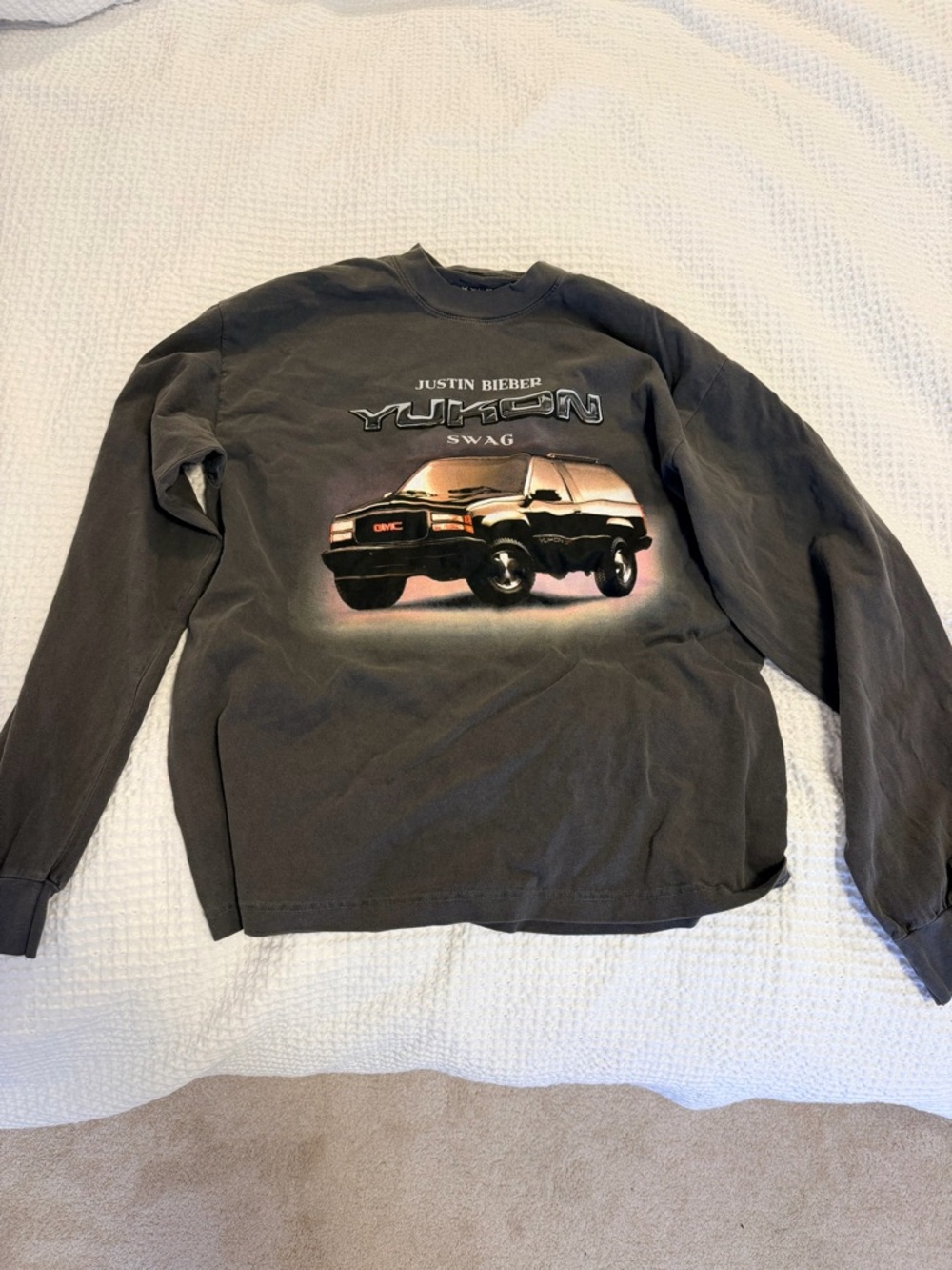 Justin Bieber Coachella Yukon Graphic Long Sleeve Tee - Charcoal